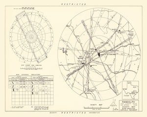 Vintage Map of the Randolph Air Force Base Vicinity, 1950