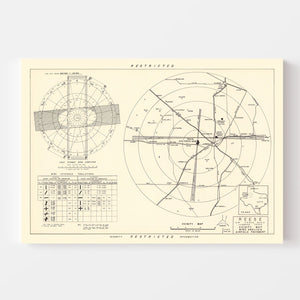Vintage Map of the Reese Air Force Base Vicinity, 1952