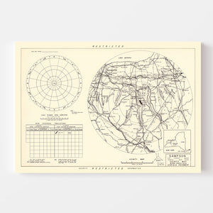 Vintage Map of the Sampson Air Force Base Vicinity, 1951
