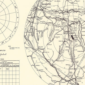 Vintage Map of the Sampson Air Force Base Vicinity, 1951