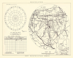 Vintage Map of the Sampson Air Force Base Vicinity, 1951