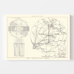Vintage Map of the San Marcos Air Force Base Vicinity, 1951