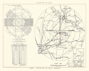 Vintage Map of the San Marcos Air Force Base Vicinity, 1951
