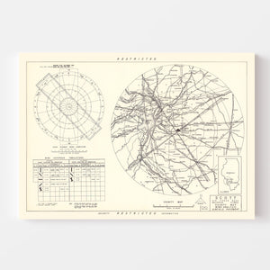 Vintage Map of the Scott Air Force Base Vicinity, 1952