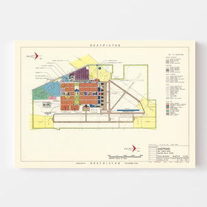 Vintage Map of Sheppard Air Force Base, 1952