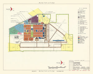 Vintage Map of Sheppard Air Force Base, 1952
