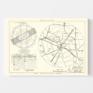 Vintage Map of the Sheppard Air Force Base Vicinity, 1952