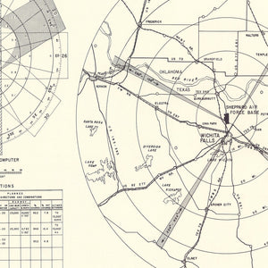 Vintage Map of the Sheppard Air Force Base Vicinity, 1952