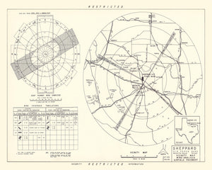 Vintage Map of the Sheppard Air Force Base Vicinity, 1952