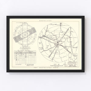 Vintage Map of the Sheppard Air Force Base Vicinity, 1952