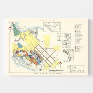 Vintage Map of Tyndall Air Force Base, 1952