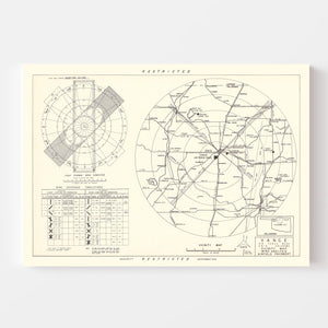 Vintage Map of the Vance Air Force Base Vicinity, 1952