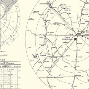 Vintage Map of the Vance Air Force Base Vicinity, 1952