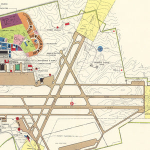 Vintage Map of Wichita Municipal Airport, 1952