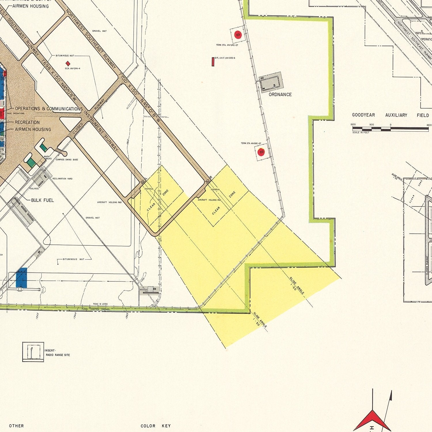 Vintage Map of Williams Air Force Base, 1952