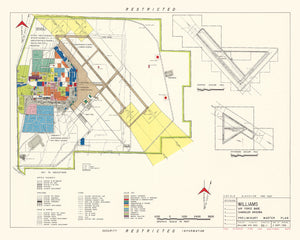 Vintage Map of Williams Air Force Base, 1952