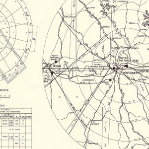 Vintage Map of the Gunter Air Force Base Vicinity, 1952