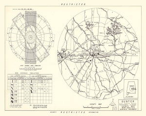 Vintage Map of the Gunter Air Force Base Vicinity, 1952
