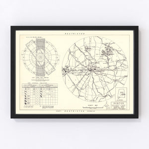 Vintage Map of the Gunter Air Force Base Vicinity, 1952