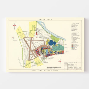 Vintage Map of Maxwell Air Force Base, 1952