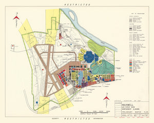 Vintage Map of Maxwell Air Force Base, 1952