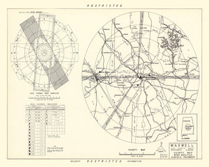 Vintage Map of the Maxwell Air Force Base Vicinity, 1952