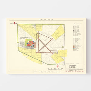 Vintage Map of Atterbury Air Force Base, 1953