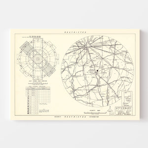Vintage Map of the Atterbury Air Force Base Vicinity, 1953