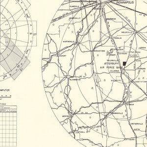 Vintage Map of the Atterbury Air Force Base Vicinity, 1953