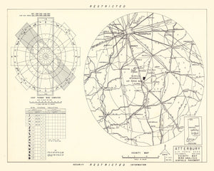 Vintage Map of the Atterbury Air Force Base Vicinity, 1953