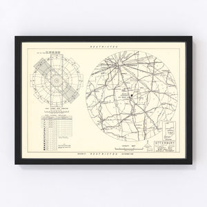 Vintage Map of the Atterbury Air Force Base Vicinity, 1953