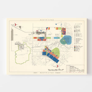 Vintage Map of Beale Air Force Base, 1952