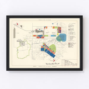 Vintage Map of Beale Air Force Base, 1952