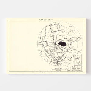 Vintage Map of the Beale Air Force Base Vicinity, 1952