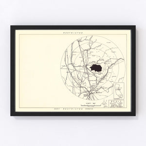 Vintage Map of the Beale Air Force Base Vicinity, 1952