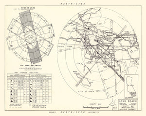 Vintage Map of the Long Beach Municipal Airport Vicinity, 1952