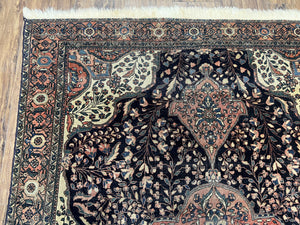 Antique Persian Sarouk Farahan Rug 4x7, Collectible Persian Carpet