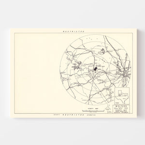 Vintage Map of the Wolters Air Force Base Vicinity, 1951