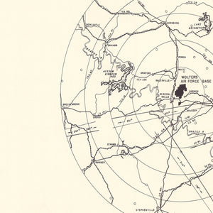 Vintage Map of the Wolters Air Force Base Vicinity, 1951