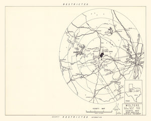 Vintage Map of the Wolters Air Force Base Vicinity, 1951