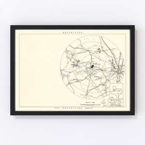 Vintage Map of the Wolters Air Force Base Vicinity, 1951