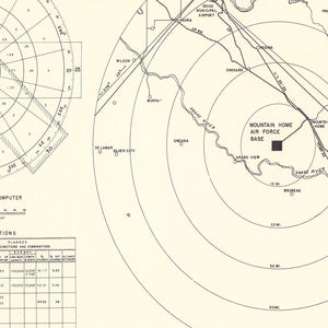 Vintage Map of the Mountain Home Air Force Base Vicinity, 1952