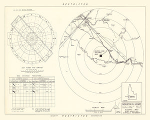 Vintage Map of the Mountain Home Air Force Base Vicinity, 1952