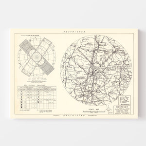 Vintage Map of the Westover Air Force Base Vicinity, 1951