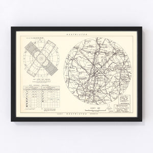 Vintage Map of the Westover Air Force Base Vicinity, 1951
