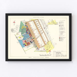 Vintage Map of Barksdale Air Force Base, 1952