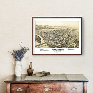 Vintage Map of Mifflintown, Pennsylvania 1895