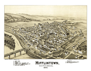 Vintage Map of Mifflintown, Pennsylvania 1895