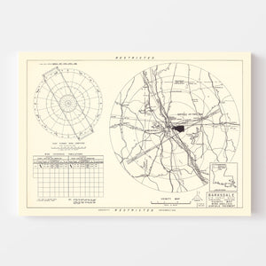 Vintage Map of the Barksdale Air Force Base Vicinity, 1952