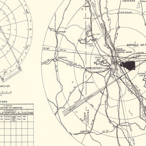 Vintage Map of the Barksdale Air Force Base Vicinity, 1952